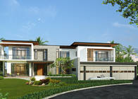 โครงสร้างเหล็ก CN Prefab Villa บ้านสำเร็จรูปที่ร่าเริงพร้อมแผงเพดาน PVC