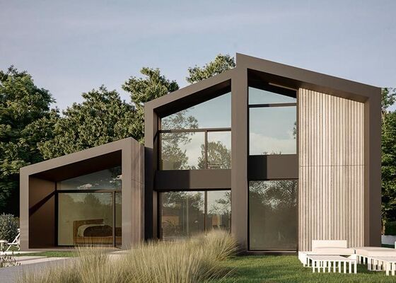 Customized Prefab House Villa And Office Building With Outdoor Aluminum Windows & Doors