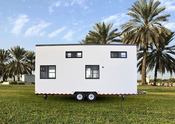 Prefabricated Tiny House On Wheels With Alu.Casement Door Air Conditioning Optional