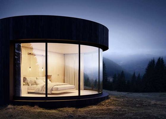 โมดูลเบาเหล็ก โมเดิร์น Prefab บ้านรอบ Prebuilt บ้าน Dome โรงแรมหน่วย