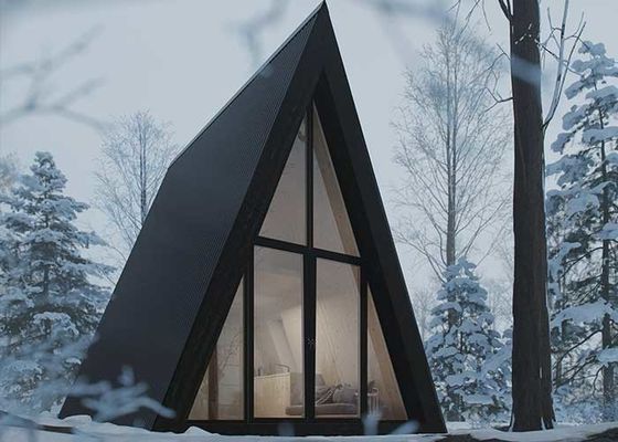 Prefab Hotel Unit Light Steel Space A Frame อาคารเล็ก ๆ Kitset บ้าน Nz
