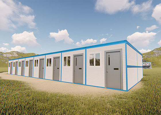 บ้านแบบจําลอง บ้านคอนเทนเนอร์พับ Prefab 20FT 40FT สําหรับโรงเก็บฉุกเฉินที่คุ้มค่า