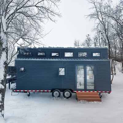โรงงานตรง ไลท์เกจสแตนเลส บ้านเล็กบนล้อ Prefabricated กับด้านนอกโลหะความร้อน