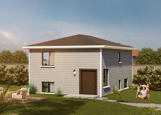 ยุโรปตามความต้องการ 2 ชั้น Luxury Prefab Steel Frame Homes บ้านแบบจําลอง Prefabricated House