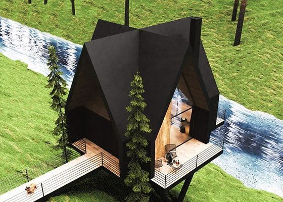 บ้าน Prefab บ้านหรูหรา บ้านพักมีกรอบเหล็กเบา บ้านแบบโมดูล บ้านสําหรับ Airbnb