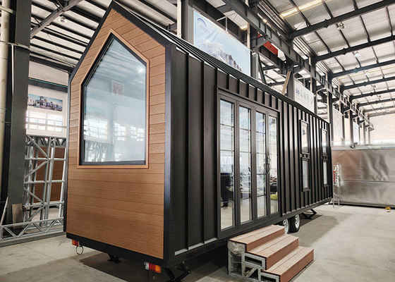 US/AS Prefab House Modular Home บ้านเล็กบนรถยนต์ติดกับกรอบเหล็กเบา