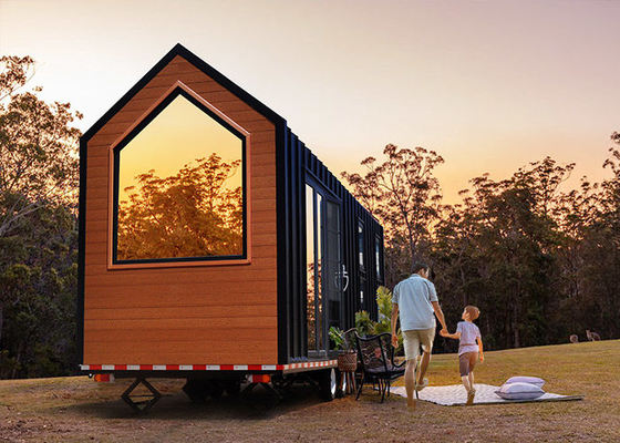 บ้านหรู Glamping Prefabricated บ้านเล็กบนล้อ สําหรับโรงแรม / ค่าย / ให้เช่า