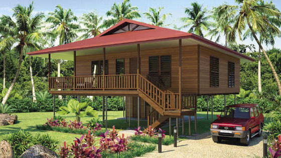 Light Prefab Steel House กันแผ่นดินไหวได้ดีอาคารโลหะสำเร็จรูป， Beach Bungalows