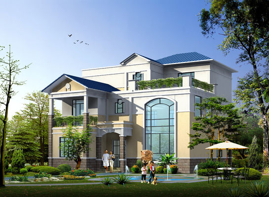 โรงงาน สร้างระบบผนัง โครงสร้างเหล็ก วิลล่า Prefab ใหม่