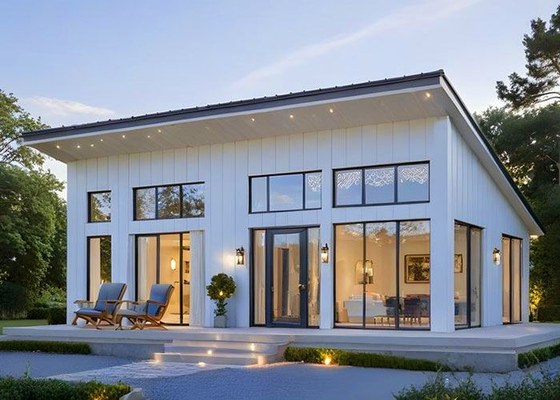 NS/AS บ้านชายหาด Prefab บังกะโลไม้ Prefab Living Complete พร้อม 3 ห้องนอน