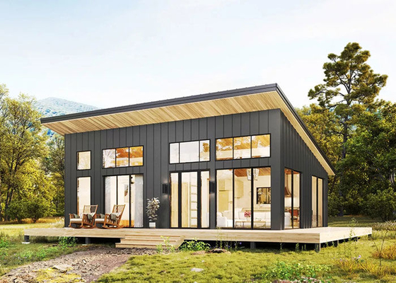 NS/AS บ้านชายหาด Prefab บังกะโลไม้ Prefab Living Complete พร้อม 3 ห้องนอน