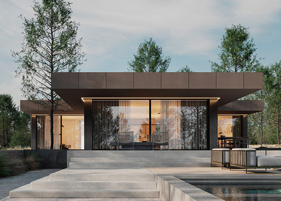 บ้านหรู 4 ห้องนอน วิลล่า Prefabricated บ้าน Prefab With Light Steel Frame บ้าน Ktis