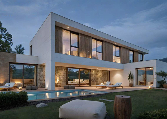 AS / US Steel Frame House Kits And Plans บ้าน Prefab บ้านโมดูลเหล็ก