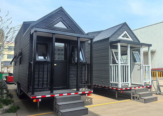 บ้านแบบโมดูเลอร์ Prefab โมบาย บ้านเล็กบนล้อ สําหรับแคมป์