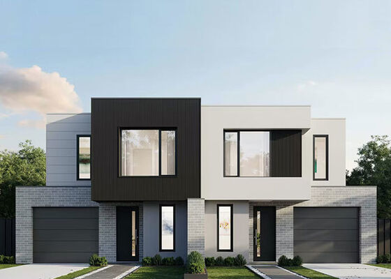 ชุดบ้านสำเร็จรูปโครงเหล็กสำเร็จรูปของจีน ชุดแผงแซนวิช 40 ฟุต วิลล่าหรู กันน้ำ