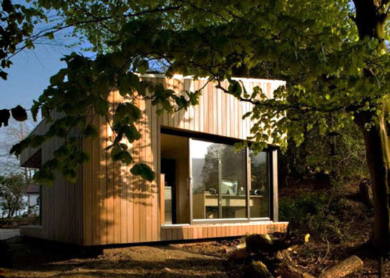 โครงสร้างเหล็กขนาดเบา สตูดิโอสวน Prefab และห้องเก็บของ: บังกะโลไม้ Prefabricated