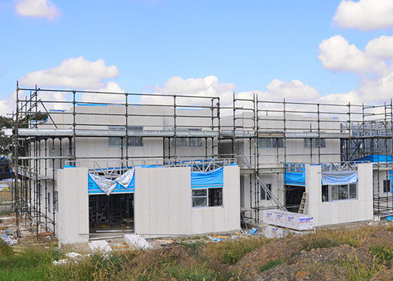 โครงสร้างกรอบเหล็กเบา Prefab Villa วัสดุประกอบความร้อนเร็ว