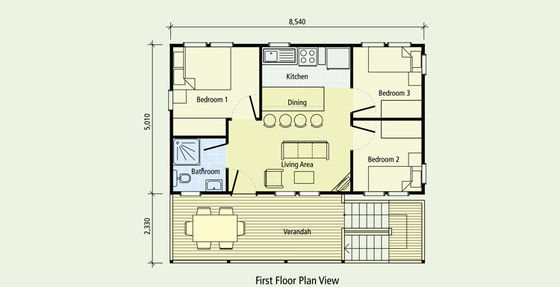 บ้านพักตากอากาศริมหาดโครงสร้างเหล็กเบาสำเร็จรูปพร้อมรูปลักษณ์ไม้ บ้านไม้