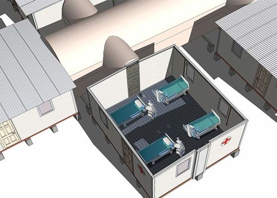 บ้านโมดูเลอร์ Prefab โมบายล์ โรงพยาบาลสนาม ที่พักฉุกเฉิน