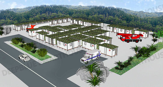 Deepblue โมดูลาร์แบบพับได้ ระบบการพัฒนาอย่างรวดเร็ว โรงพยาบาลเรือนพักฉุกเฉิน ที่พักโดดเดี่ยว บ้านโลตัส