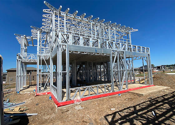 EU/AU/NZ/USA Light Steel Framing Prefabricated Luxury Villa Fast Assemble Wind Resist Prefab Homes