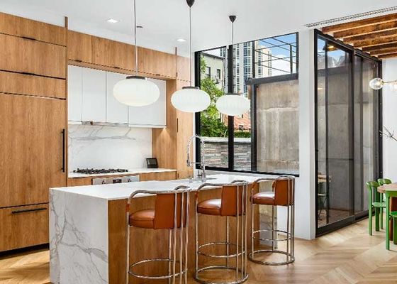 Steel Structure Wooden Decorate Houses , Prefabricated Bungalow Homes Kits