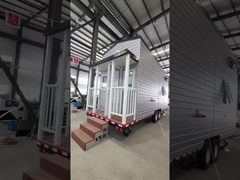 บ้านจิ๋วสำเร็จรูปเหล็กเบามาตรฐานออสเตรเลียบนล้อพร้อมผนังกระดาน WPC