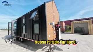 ดู US / AS Modular Home Prefab Tiny House Kit พร้อมตัวอย่างสำหรับการตั้งแคมป์ / การสาธิตรีสอร์ท